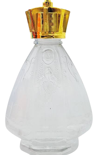 Lembrancinha de Batizado Garrafa no Formato da Imagem de Nossa Senhora de  vidro personalizada