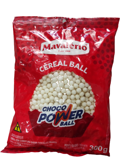 CEREAL MINI BALL SABOR CHOCOLATE BRANCO G MAVALÉRIO embalandofestas